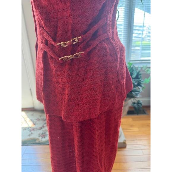 ST JOHN COLLECTION RED KNIT SUIT SIZE 12/14 (JO100 - Picture 4 of 10